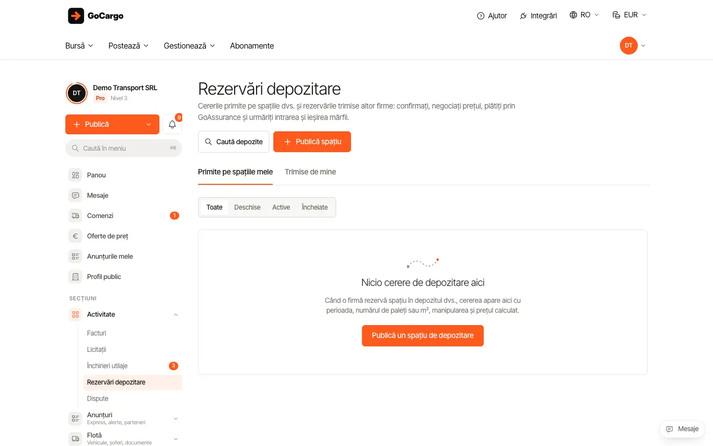 Plătește o rezervare de depozitare prin GoAssurance: Așteptați confirmarea